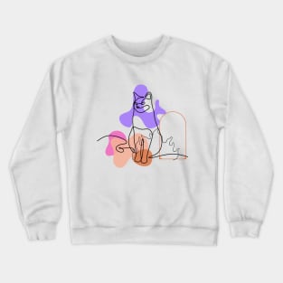 One Line Cat Vector Crewneck Sweatshirt